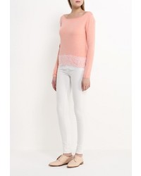 Женский оранжевый свитер с круглым вырезом от Naf Naf