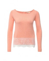 Женский оранжевый свитер с круглым вырезом от Naf Naf