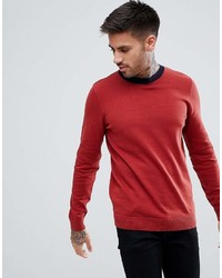 Мужской оранжевый свитер с круглым вырезом от New Look