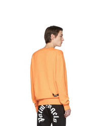 Мужской оранжевый свитер с круглым вырезом от Palm Angels