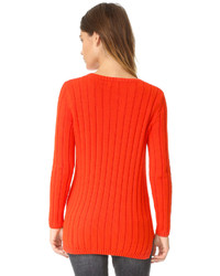 Женский оранжевый свитер с круглым вырезом от 525 America