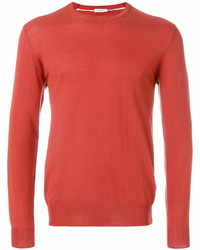 Мужской оранжевый свитер с круглым вырезом от Paolo Pecora