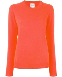 Женский оранжевый свитер с круглым вырезом от Paul Smith