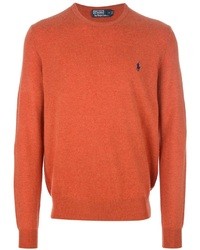 Мужской оранжевый свитер с круглым вырезом от Polo Ralph Lauren