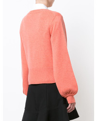 Женский оранжевый свитер с круглым вырезом от Chloé