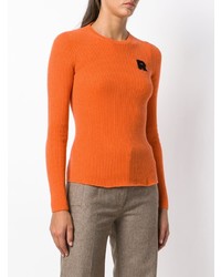 Женский оранжевый свитер с круглым вырезом от Rochas
