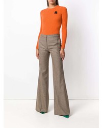 Женский оранжевый свитер с круглым вырезом от Rochas