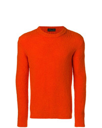 Мужской оранжевый свитер с круглым вырезом от Roberto Collina