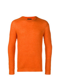 Мужской оранжевый свитер с круглым вырезом от Roberto Collina