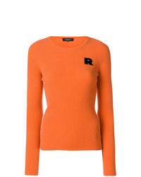 Женский оранжевый свитер с круглым вырезом от Rochas
