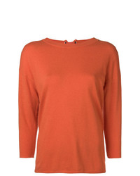 Женский оранжевый свитер с круглым вырезом от Semicouture