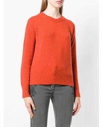 Женский оранжевый свитер с круглым вырезом от Etro
