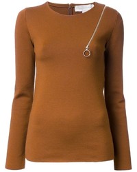 Женский оранжевый свитер с круглым вырезом от Stella McCartney