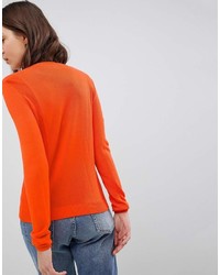 Женский оранжевый свитер с круглым вырезом от Asos