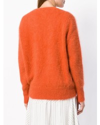 Женский оранжевый свитер с круглым вырезом от Roberto Collina
