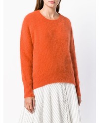 Женский оранжевый свитер с круглым вырезом от Roberto Collina