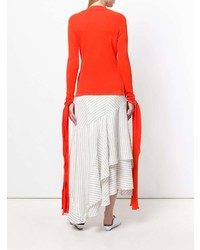 Женский оранжевый свитер с круглым вырезом от JW Anderson