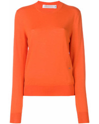 Женский оранжевый свитер с круглым вырезом от Victoria Beckham
