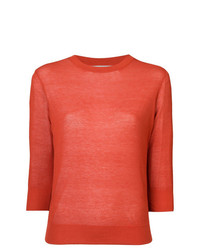Женский оранжевый свитер с круглым вырезом от Vince