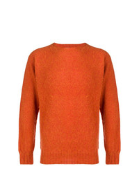 Мужской оранжевый свитер с круглым вырезом от YMC