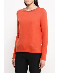 Женский оранжевый свитер с круглым вырезом от Zarina