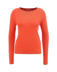 Женский оранжевый свитер с круглым вырезом от Zarina