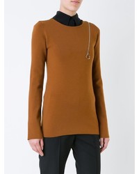 Женский оранжевый свитер с круглым вырезом от Stella McCartney