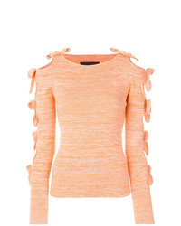 Женский оранжевый свитер с круглым вырезом от Zoe Jordan