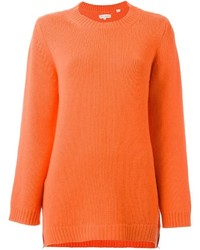 Женский оранжевый свитер с круглым вырезом
