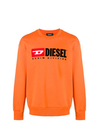 Мужской оранжевый свитшот с принтом от Diesel