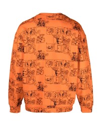 Мужской оранжевый свитшот с принтом от Moschino