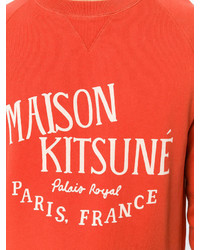 Мужской оранжевый свитшот с принтом от MAISON KITSUNÉ
