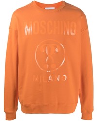 Мужской оранжевый свитшот с принтом от Moschino