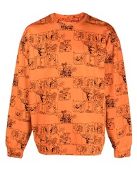 Мужской оранжевый свитшот с принтом от Moschino