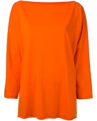 Оранжевый свободный свитер