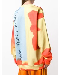 Оранжевый свободный свитер с принтом от MARQUES ALMEIDA