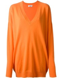 Оранжевый свободный свитер от Aviu
