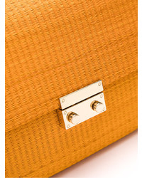 Оранжевый соломенный клатч от Serpui