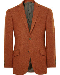 Оранжевый твидовый пиджак