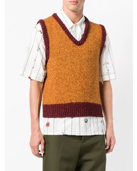 Мужской оранжевый трикотажный жилет от Marni