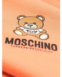 Мужской оранжевый флисовый свитшот с принтом от Moschino