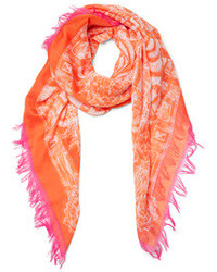 Оранжевый хлопковый шарф