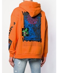 Мужской оранжевый худи с принтом от Diesel