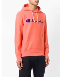 Мужской оранжевый худи с принтом от Champion