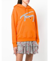 Женский оранжевый худи с принтом от Tommy Jeans