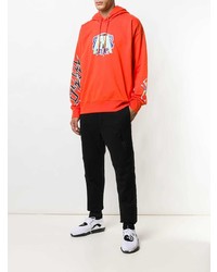 Мужской оранжевый худи с принтом от Diesel