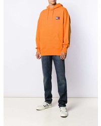 Мужской оранжевый худи от Tommy Jeans