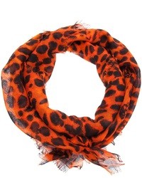 Женский оранжевый шарф с принтом от Alexander McQueen