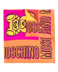 Мужской оранжевый шарф с принтом от Moschino