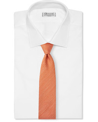 Мужской оранжевый шелковый галстук от Charvet